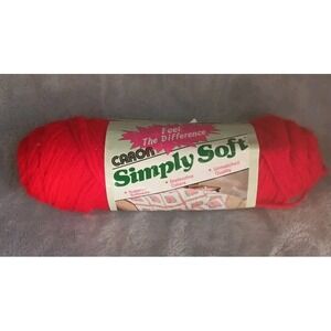1‎ Skein Caron Simply Soft Yarn 3 oz 100% Acrylic 4 Ply Red Non Allergenic